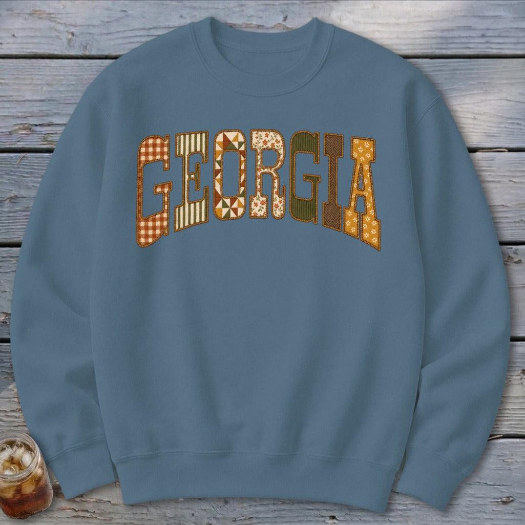 Georgia Faux Embroidery Letters Sweatshirt