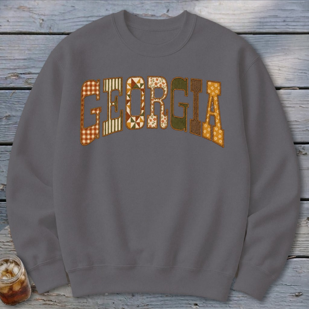 Georgia Faux Embroidery Letters Sweatshirt