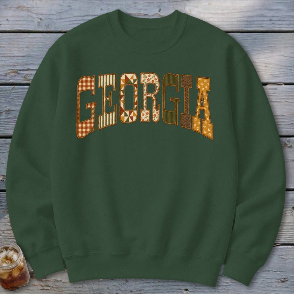 Georgia Faux Embroidery Letters Sweatshirt