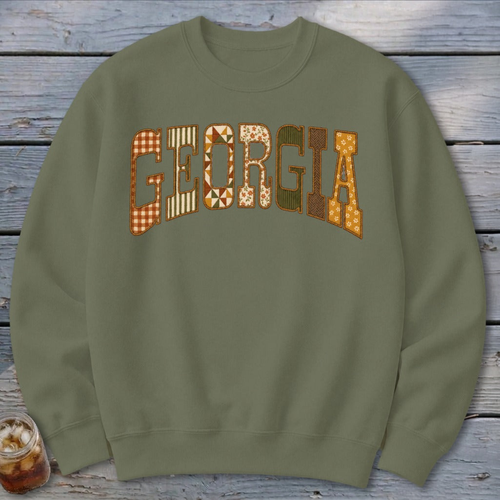 Georgia Faux Embroidery Letters Sweatshirt