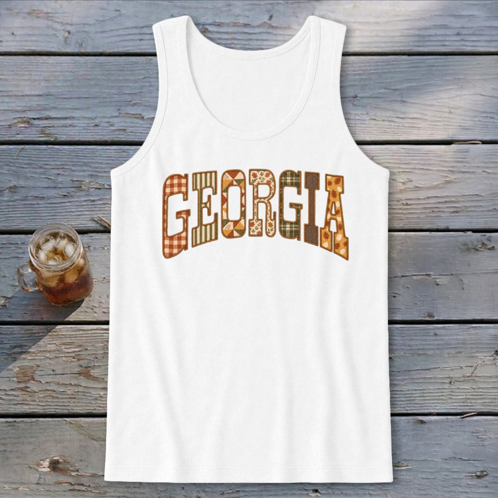 Georgia Faux Embroidery Letters Tank Top