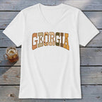 Georgia Faux Embroidery Letters V-neck