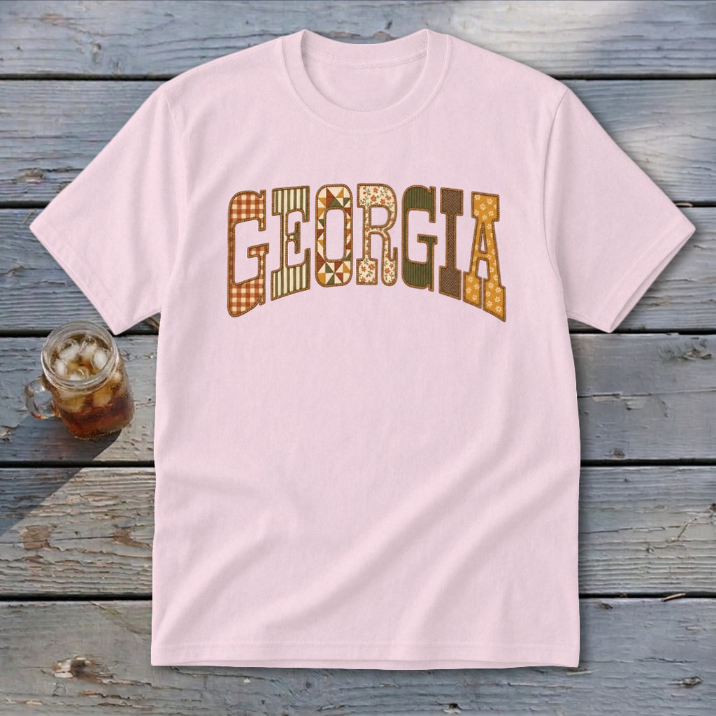 Georgia Faux Embroidery Letters Youth Tee