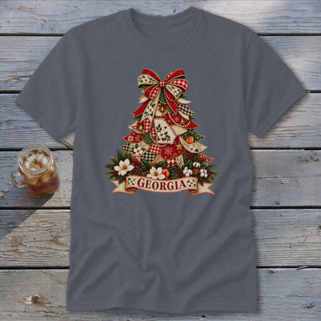 Georgia Faux Patchwork Christmas Tree Classic Tee