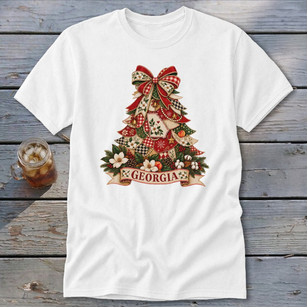 Georgia Faux Patchwork Christmas Tree Classic Tee