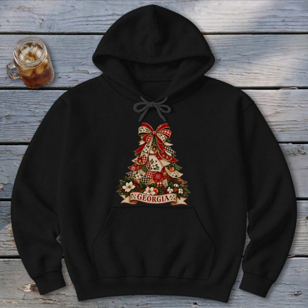 Georgia Faux Patchwork Christmas Tree Hoodie