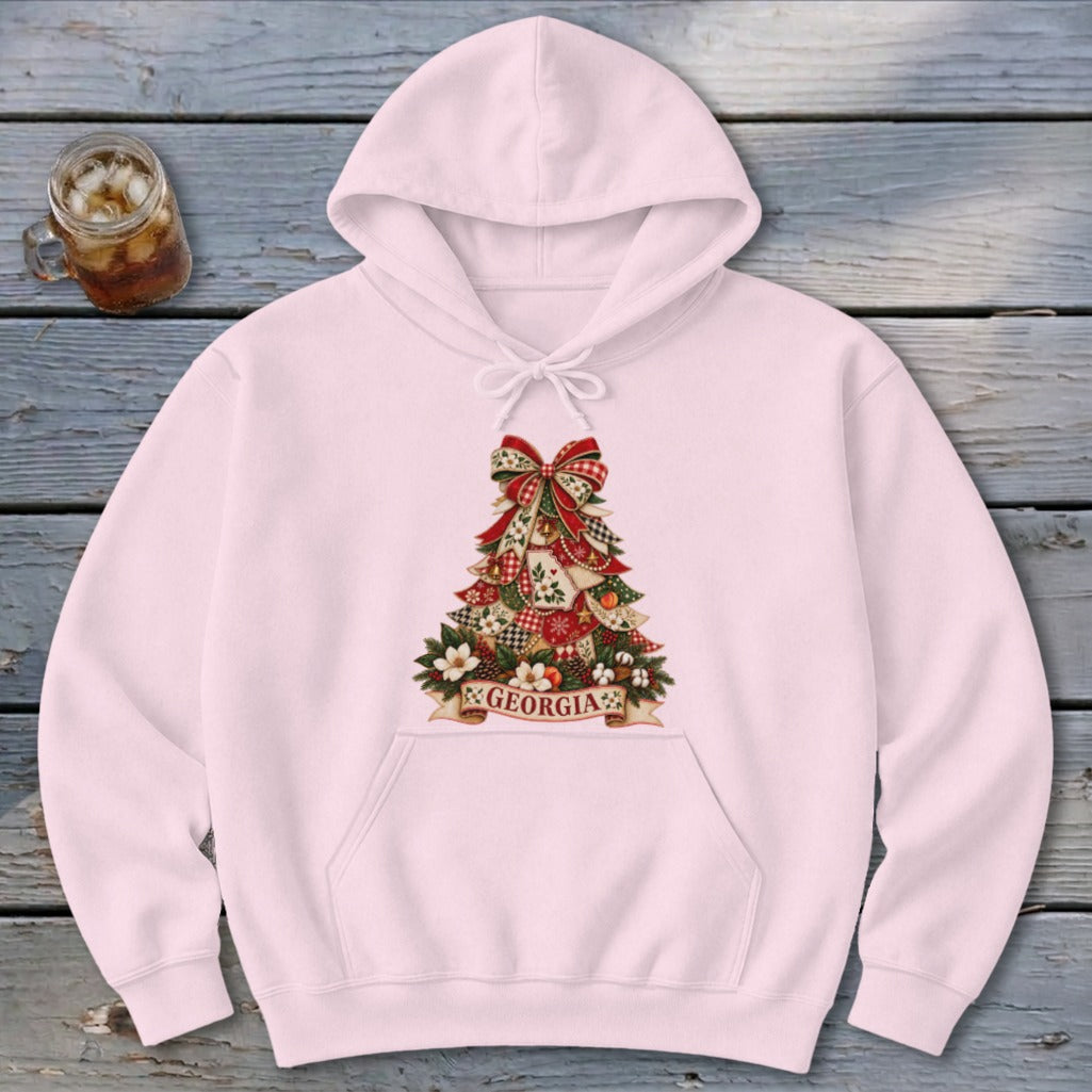Georgia Faux Patchwork Christmas Tree Hoodie