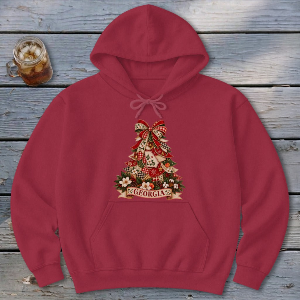 Georgia Faux Patchwork Christmas Tree Hoodie