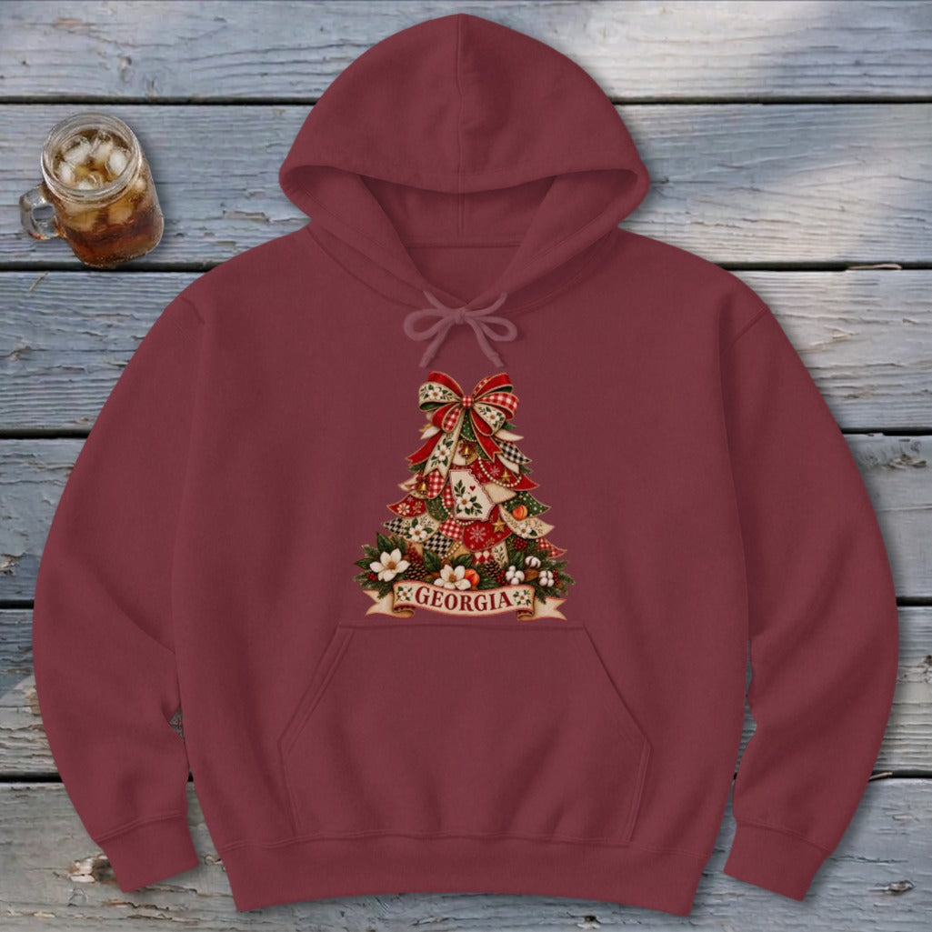Georgia Faux Patchwork Christmas Tree Hoodie