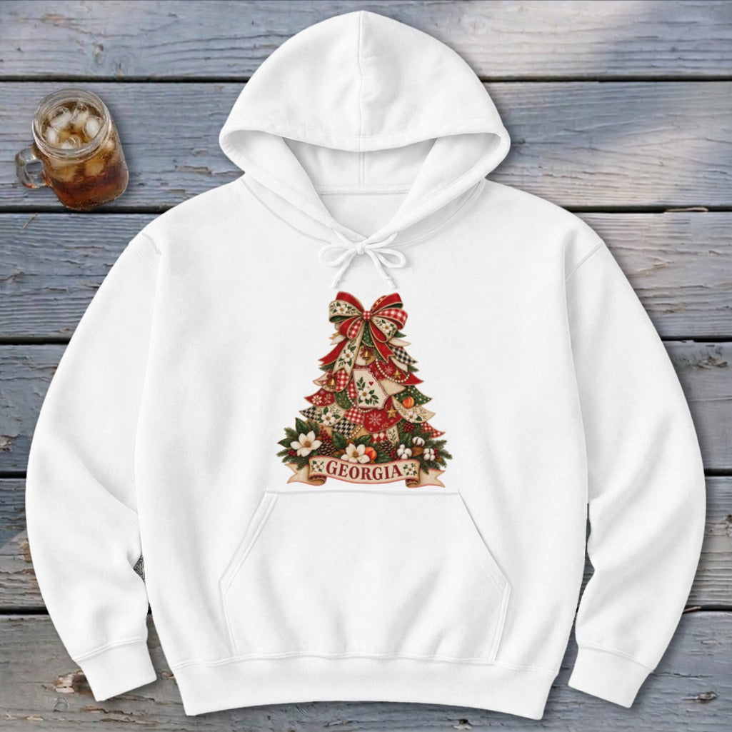 Georgia Faux Patchwork Christmas Tree Hoodie