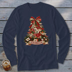 Georgia Faux Patchwork Christmas Tree Long Sleeve Tee