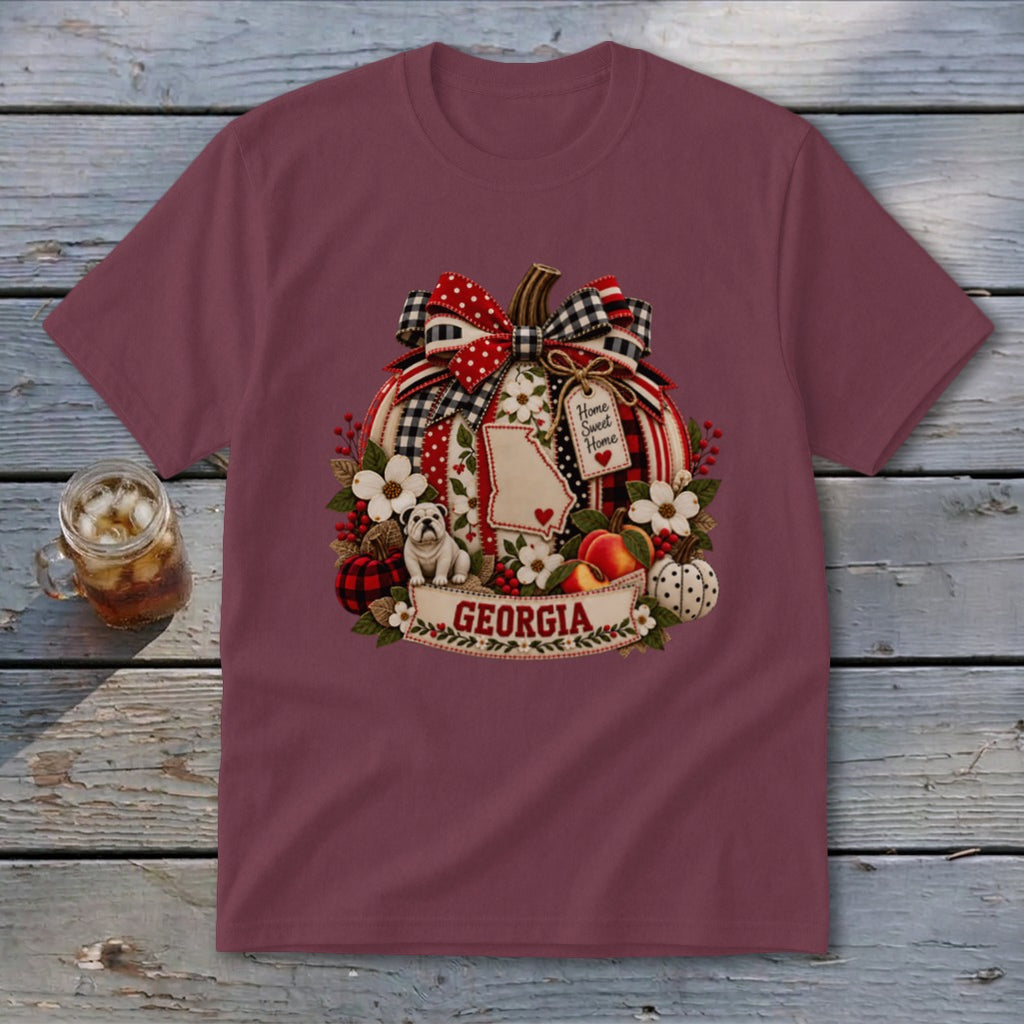Georgia Faux Patchwork Pumpkin Youth Tee
