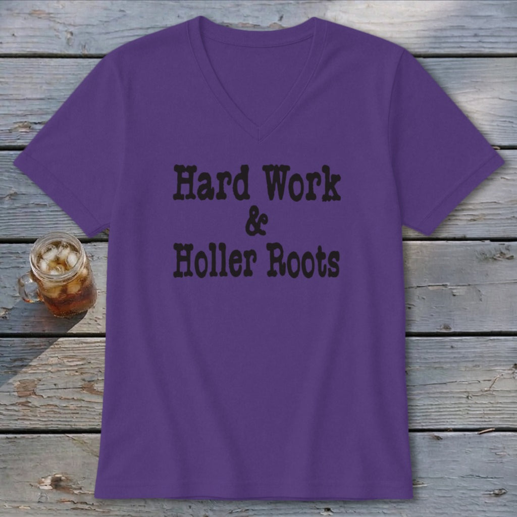 Hard Work & Holler Roots V-neck