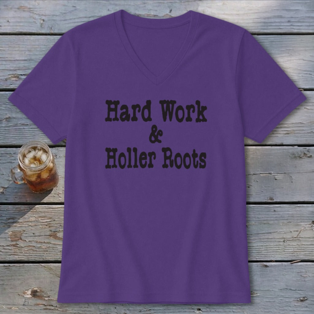 Hard Work & Holler Roots V-neck