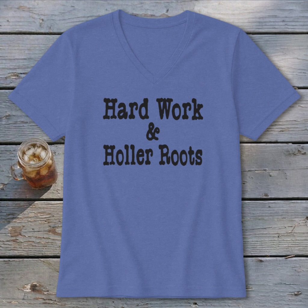Hard Work & Holler Roots V-neck