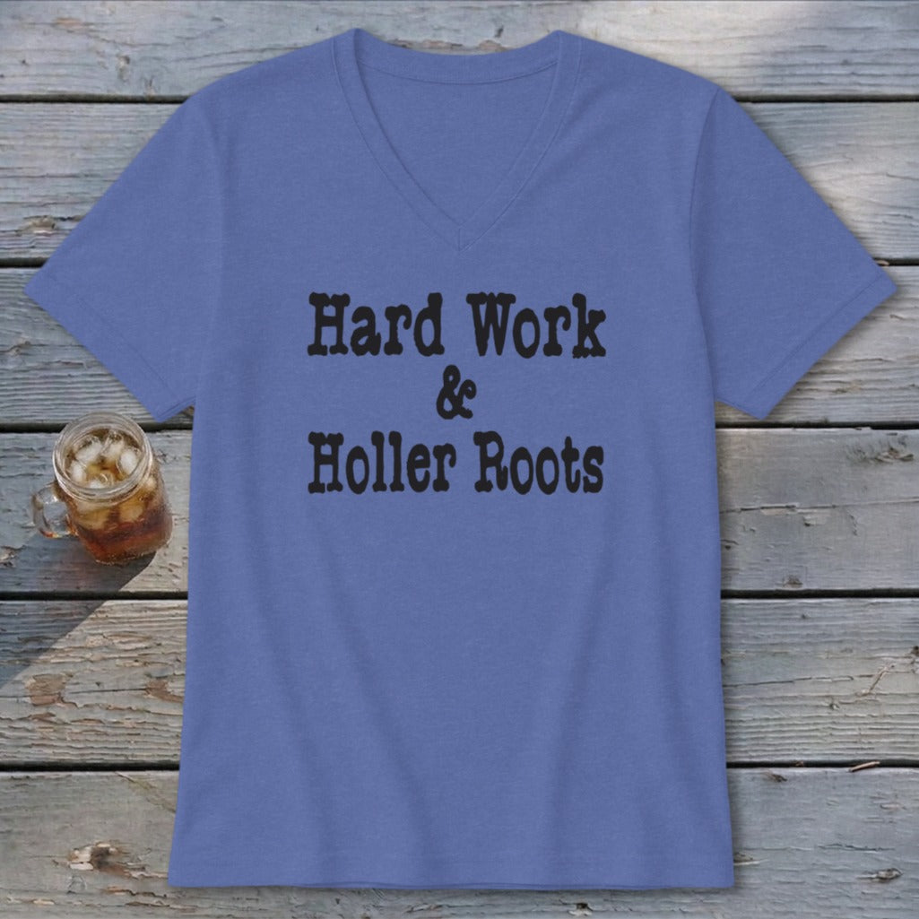 Hard Work & Holler Roots V-neck