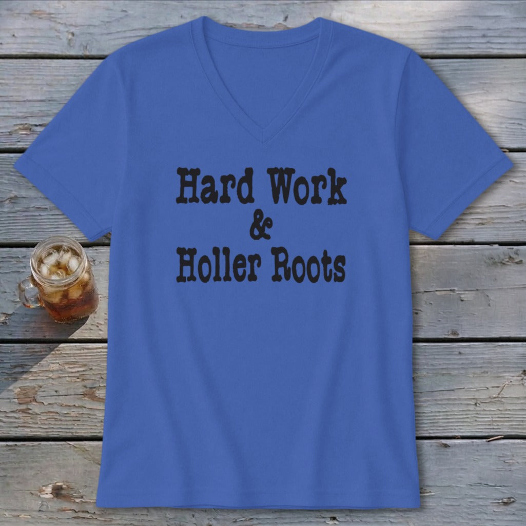 Hard Work & Holler Roots V-neck
