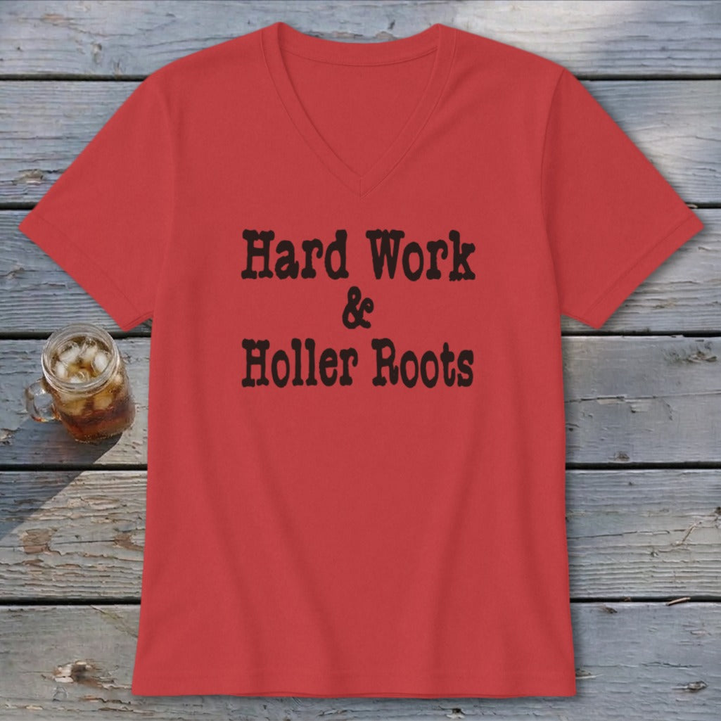 Hard Work & Holler Roots V-neck