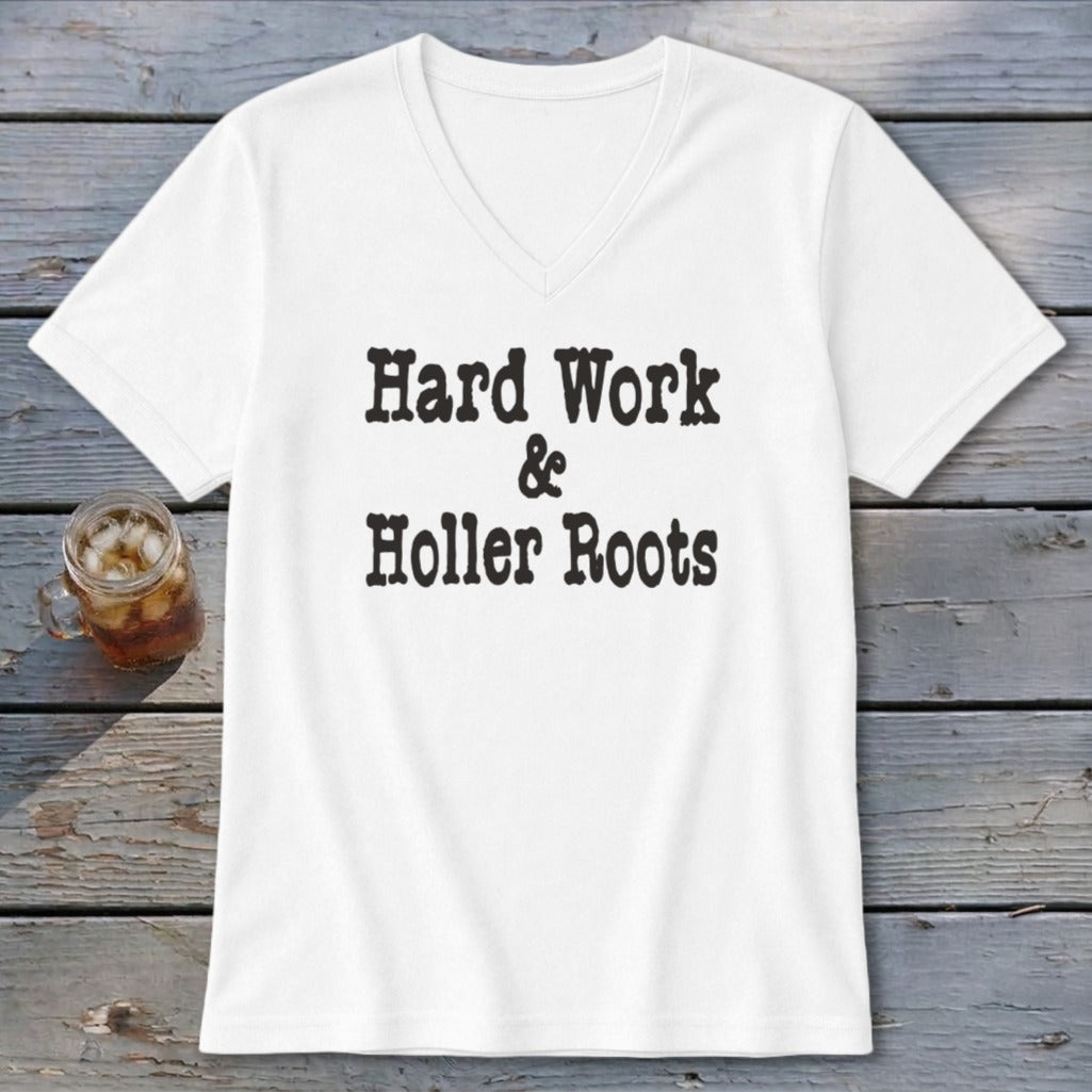 Hard Work & Holler Roots V-neck
