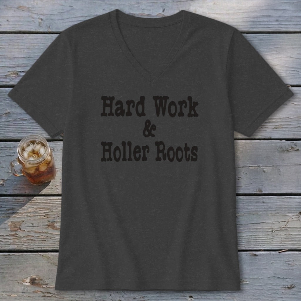 Hard Work & Holler Roots V-neck