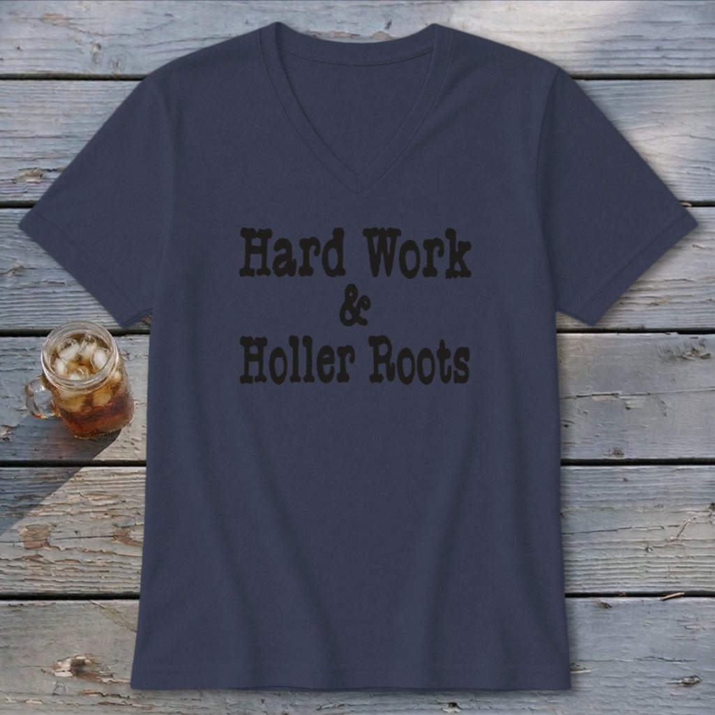 Hard Work & Holler Roots V-neck
