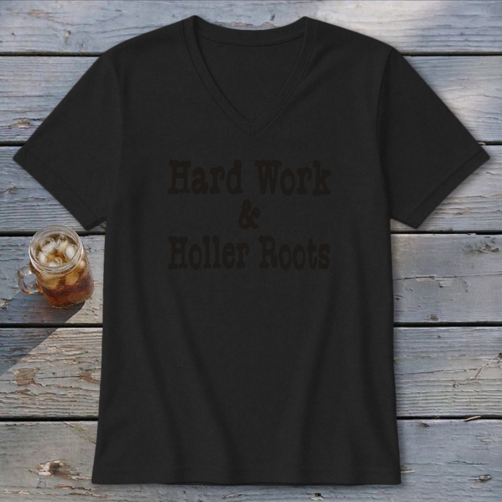 Hard Work & Holler Roots V-neck