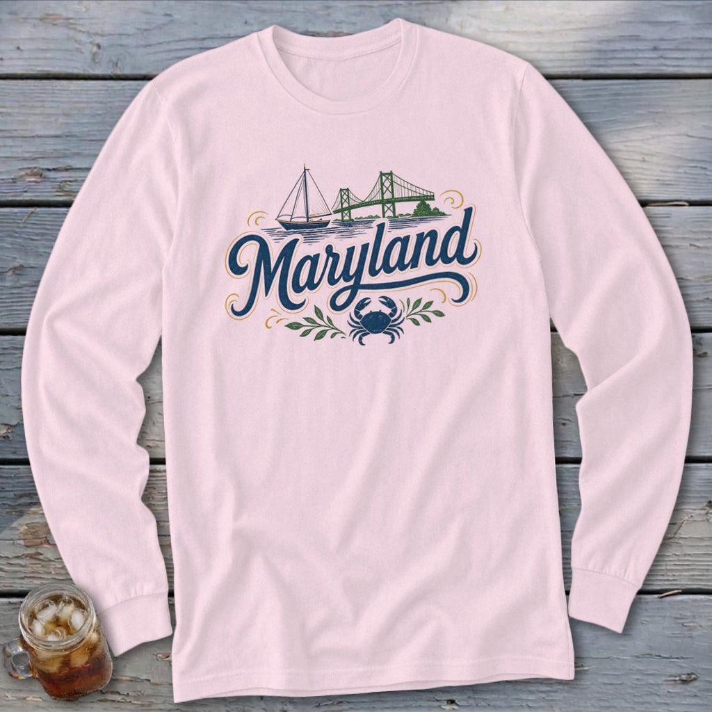 Heritage Script Maryland Long Sleeve Tee