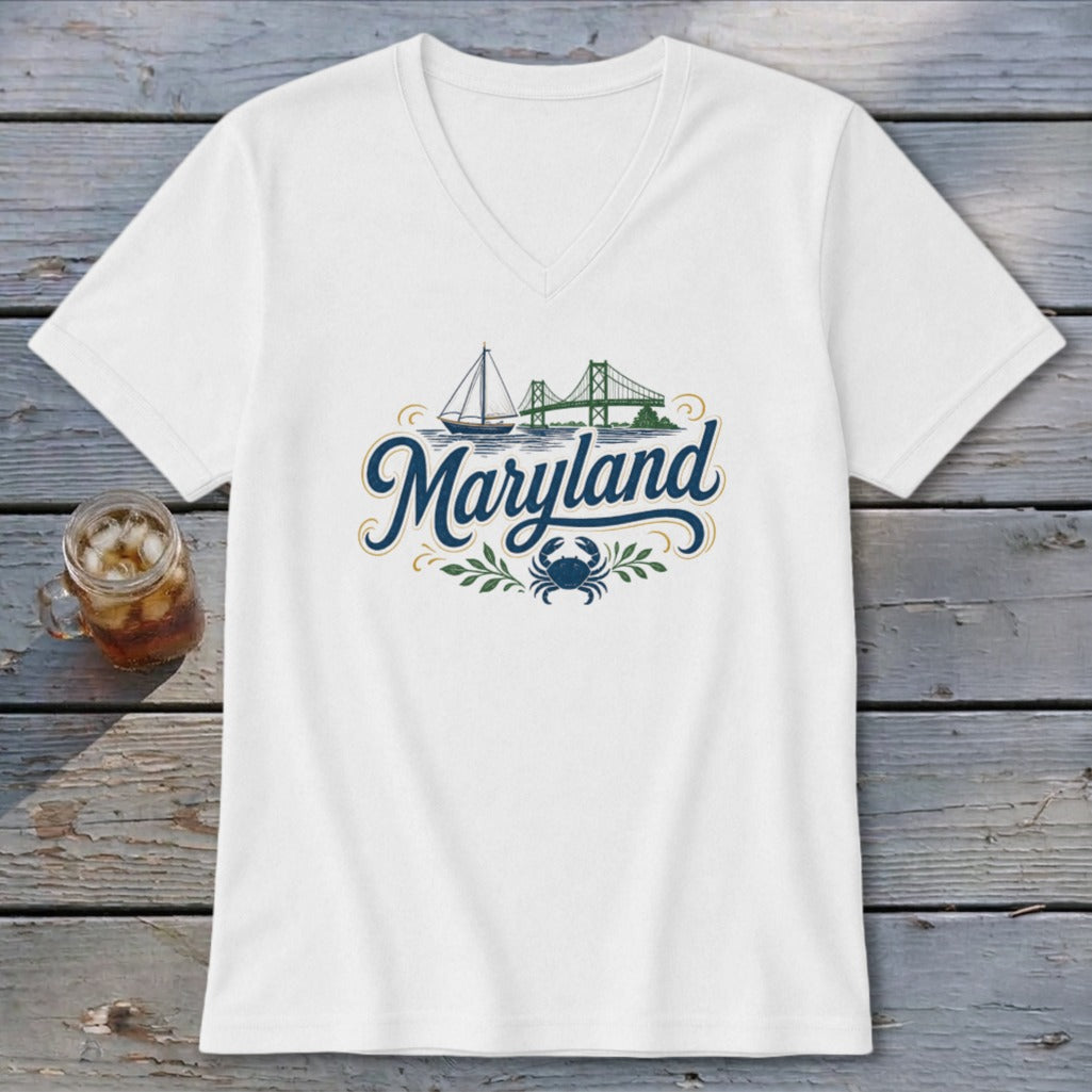 Heritage Script Maryland V-neck
