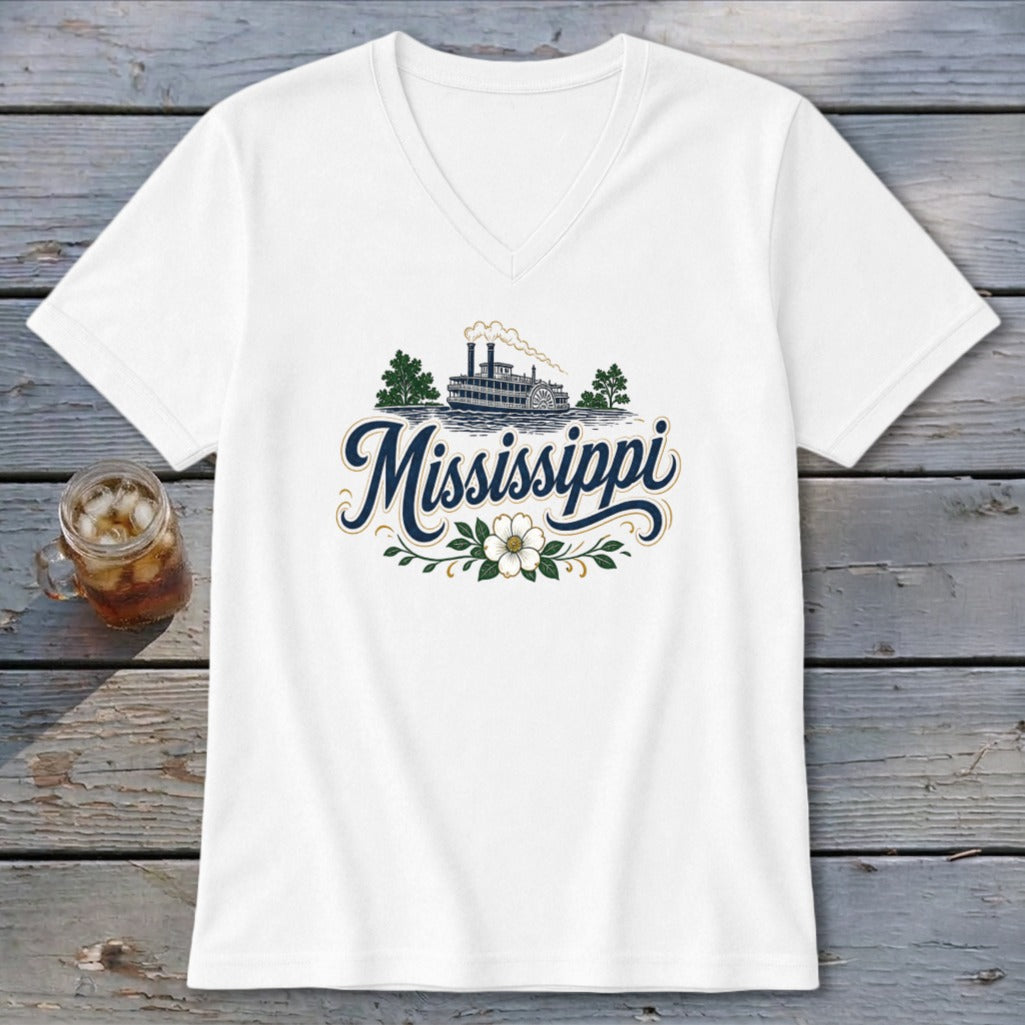 Heritage Script Mississippi V-neck