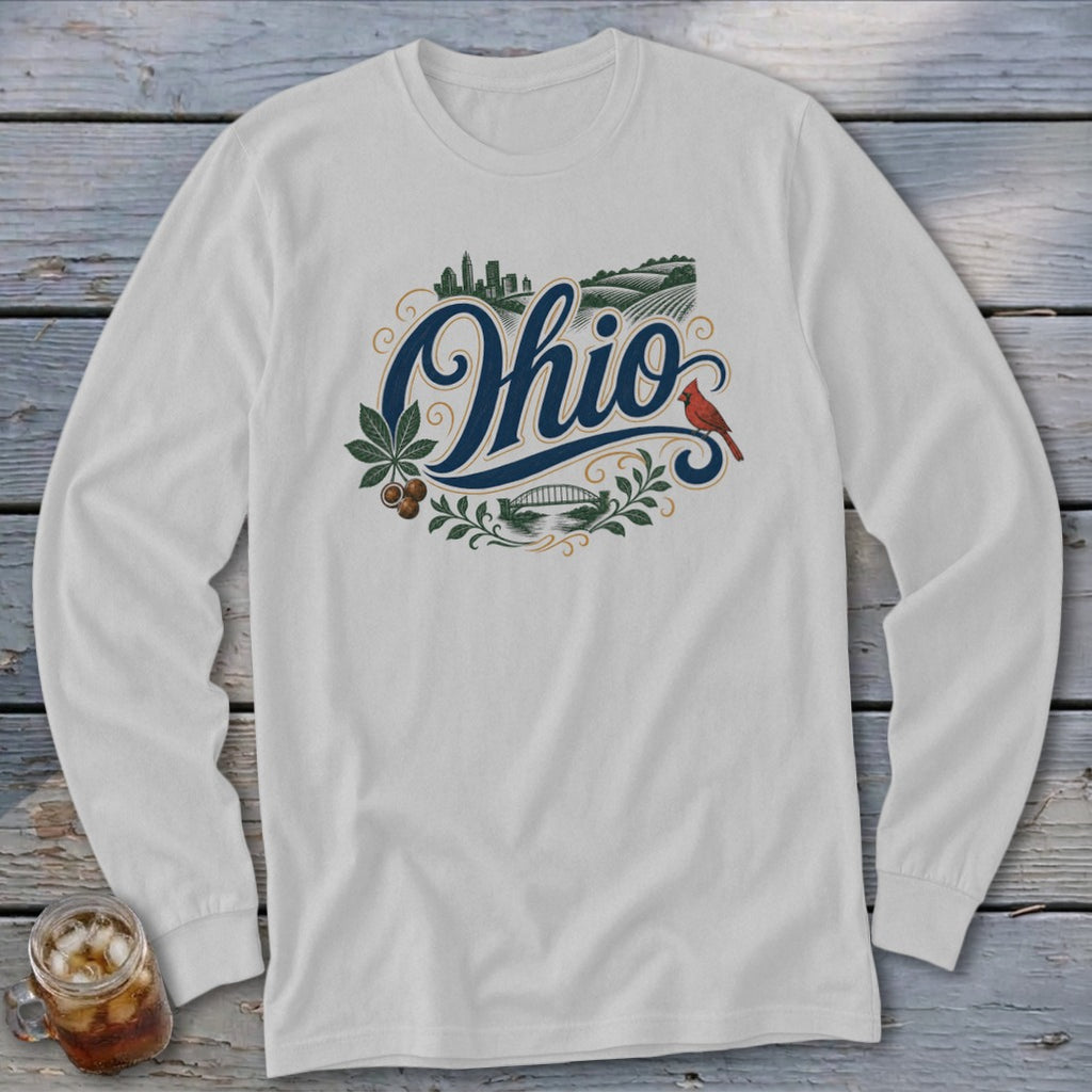 Heritage Script Ohio Long Sleeve Tee