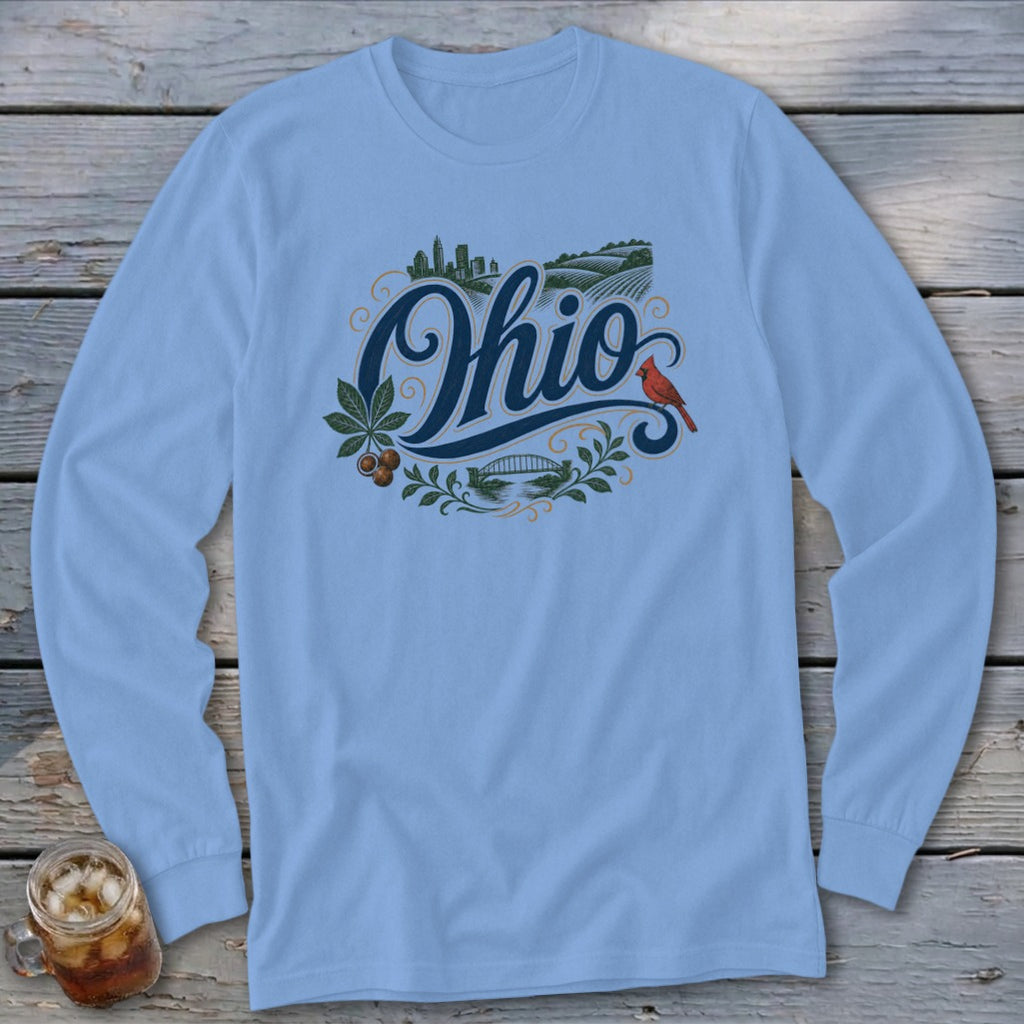 Heritage Script Ohio Long Sleeve Tee