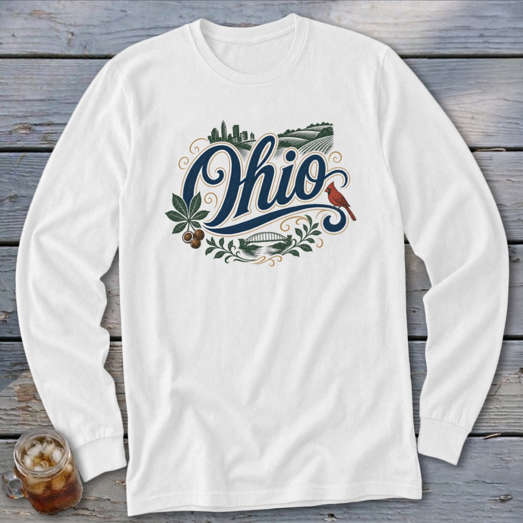 Heritage Script Ohio Long Sleeve Tee