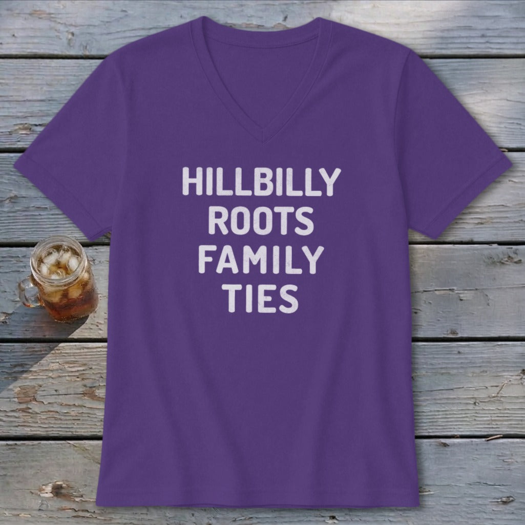 Hillbilly Roots Family Ties V-neck