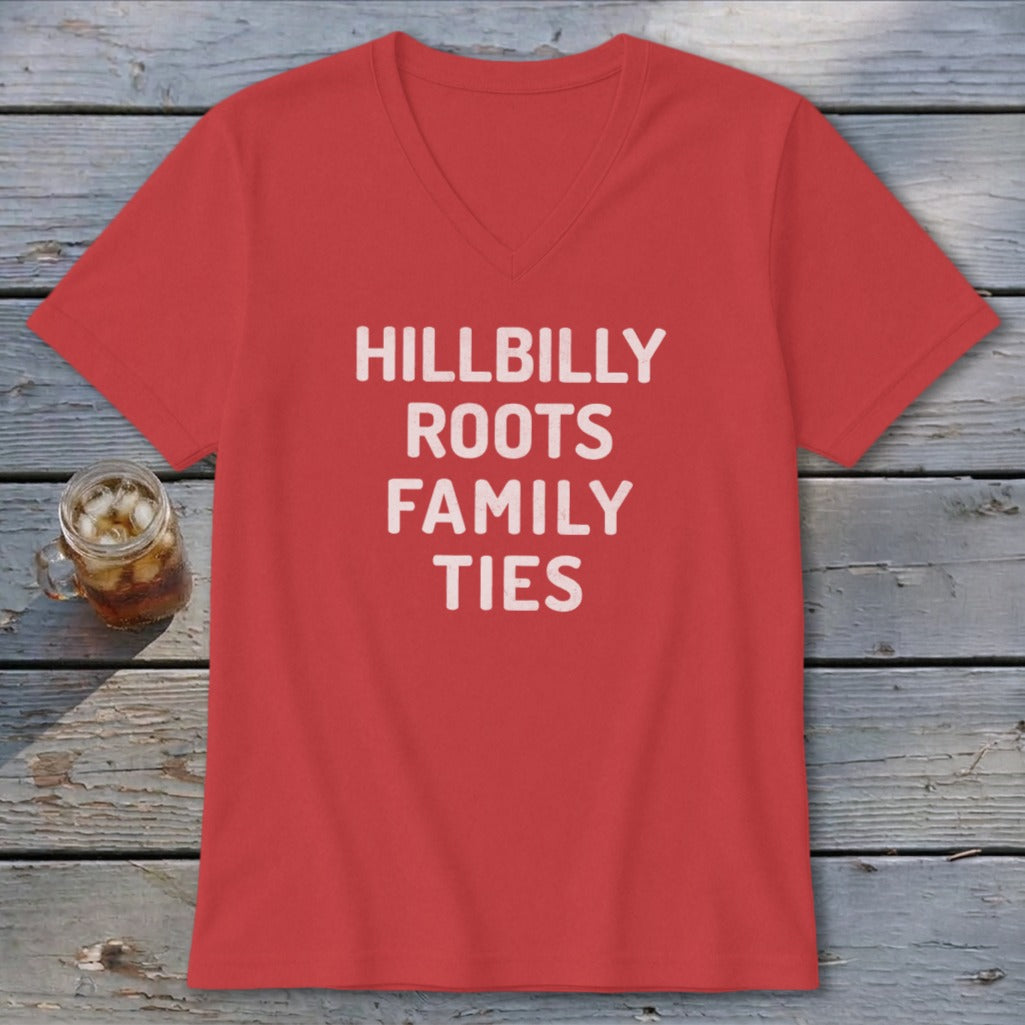 Hillbilly Roots Family Ties V-neck