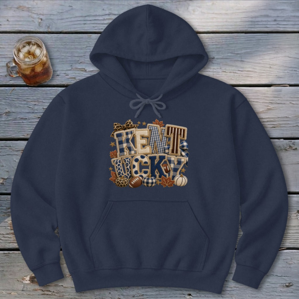 Kentucky Faux Chenille Fall Patch Hoodie