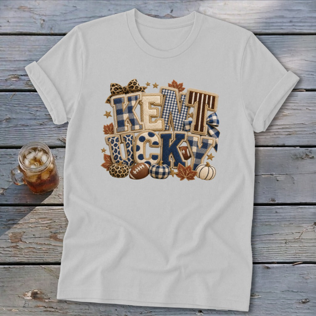 Kentucky Faux Chenille Fall Patch Softstyle Tee