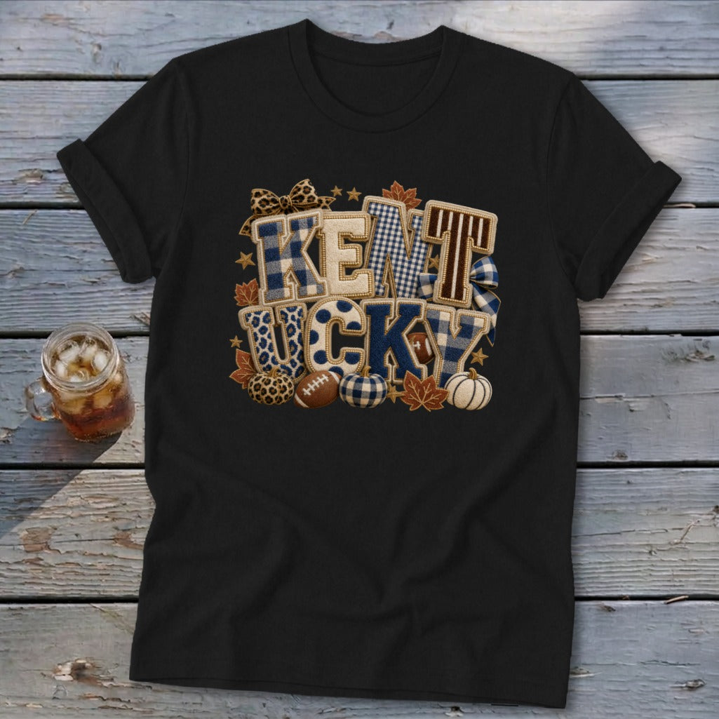 Kentucky Faux Chenille Fall Patch Softstyle Tee