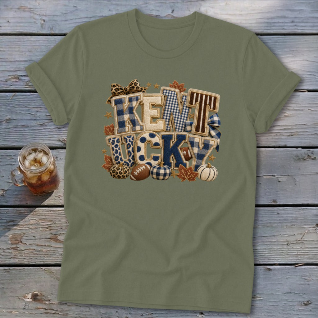 Kentucky Faux Chenille Fall Patch Softstyle Tee