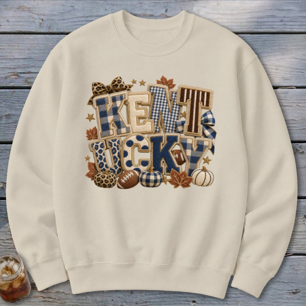 Kentucky Faux Chenille Fall Patch Sweatshirt