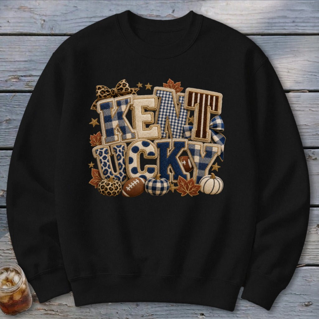 Kentucky Faux Chenille Fall Patch Sweatshirt
