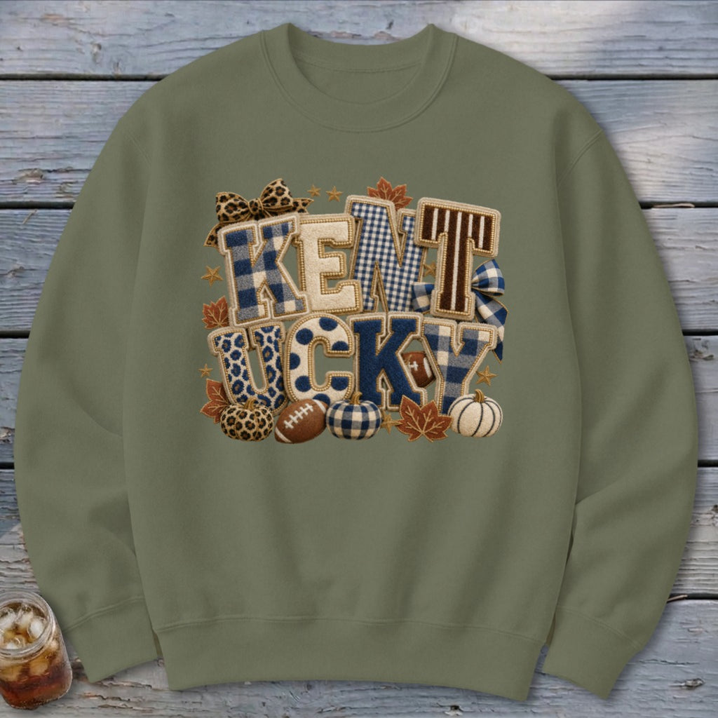Kentucky Faux Chenille Fall Patch Sweatshirt