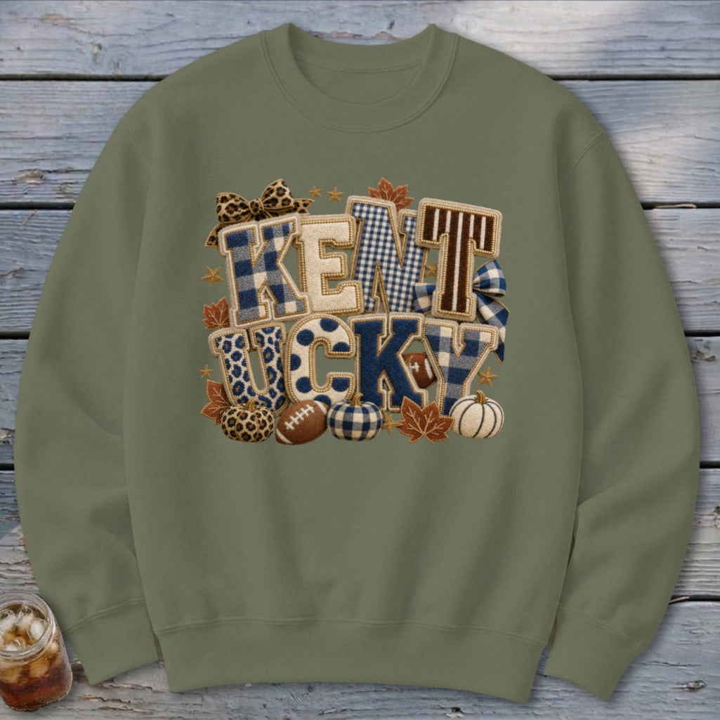 Kentucky Faux Chenille Fall Patch Sweatshirt