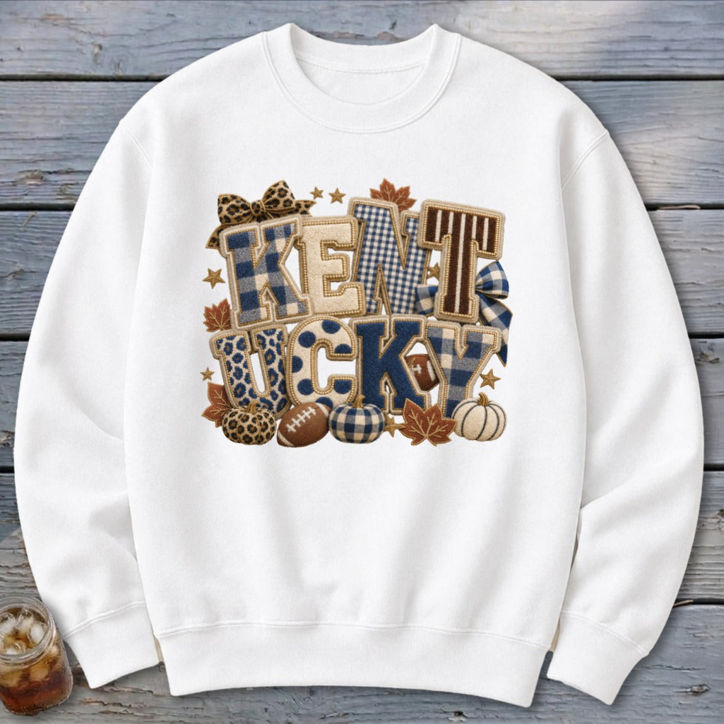Kentucky Faux Chenille Fall Patch Sweatshirt