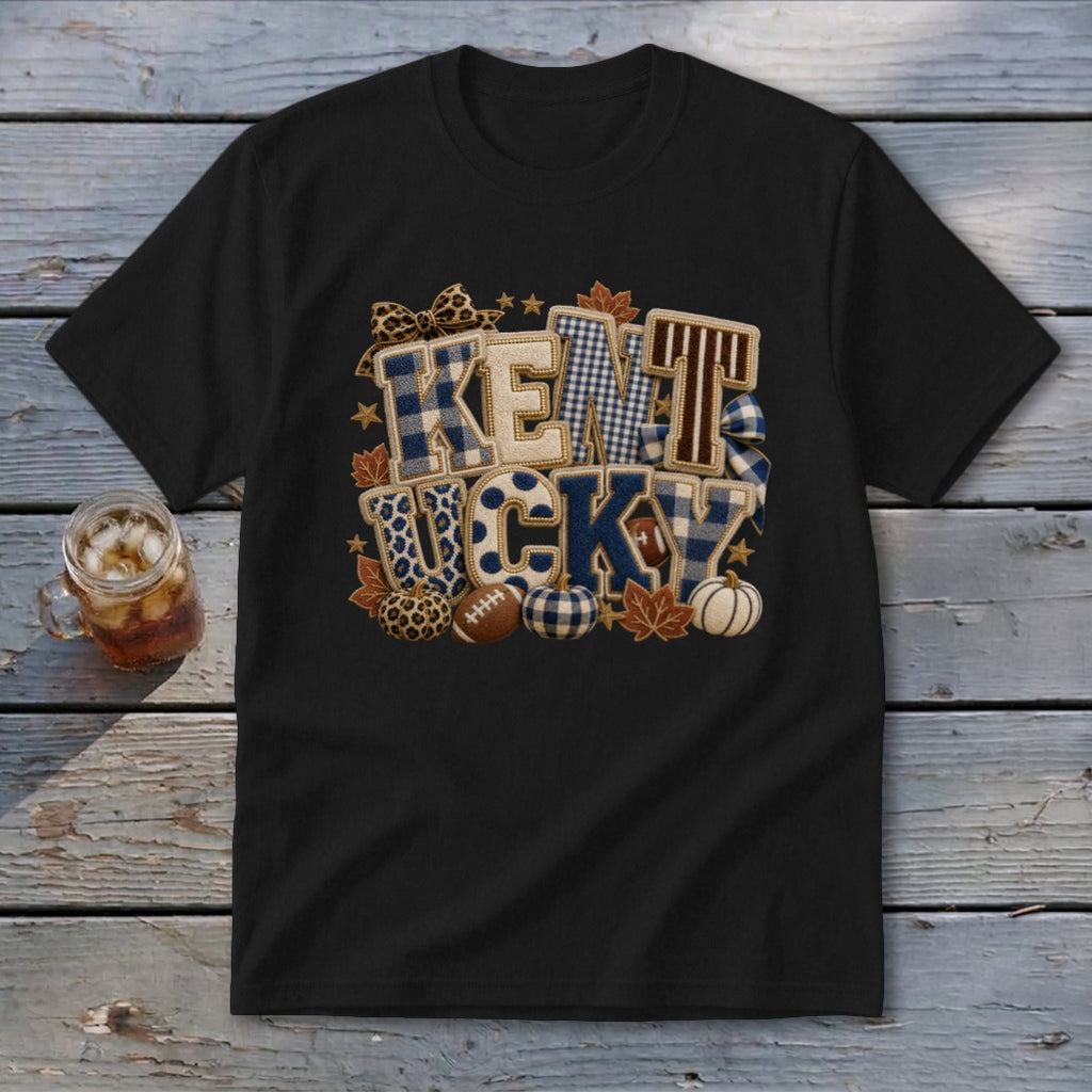 Kentucky Faux Chenille Fall Patch Youth Tee
