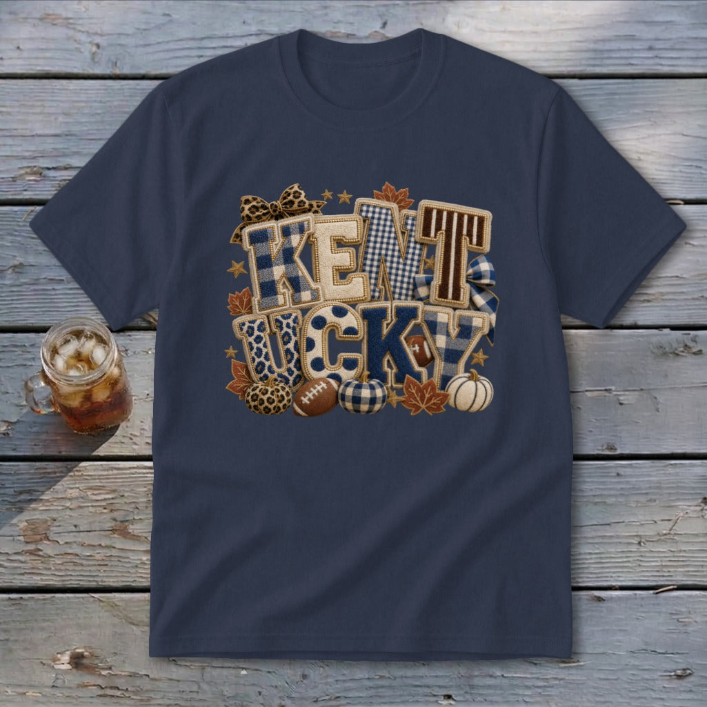 Kentucky Faux Chenille Fall Patch Youth Tee