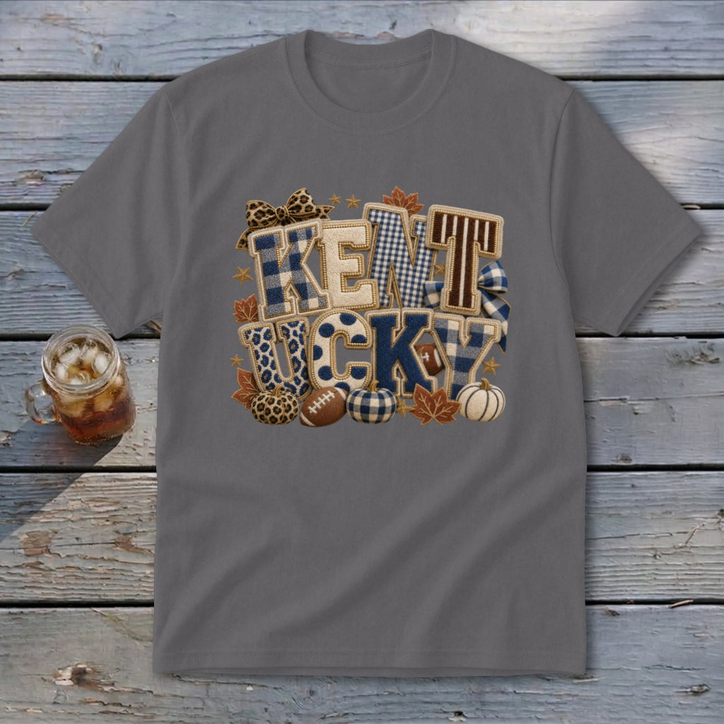 Kentucky Faux Chenille Fall Patch Youth Tee