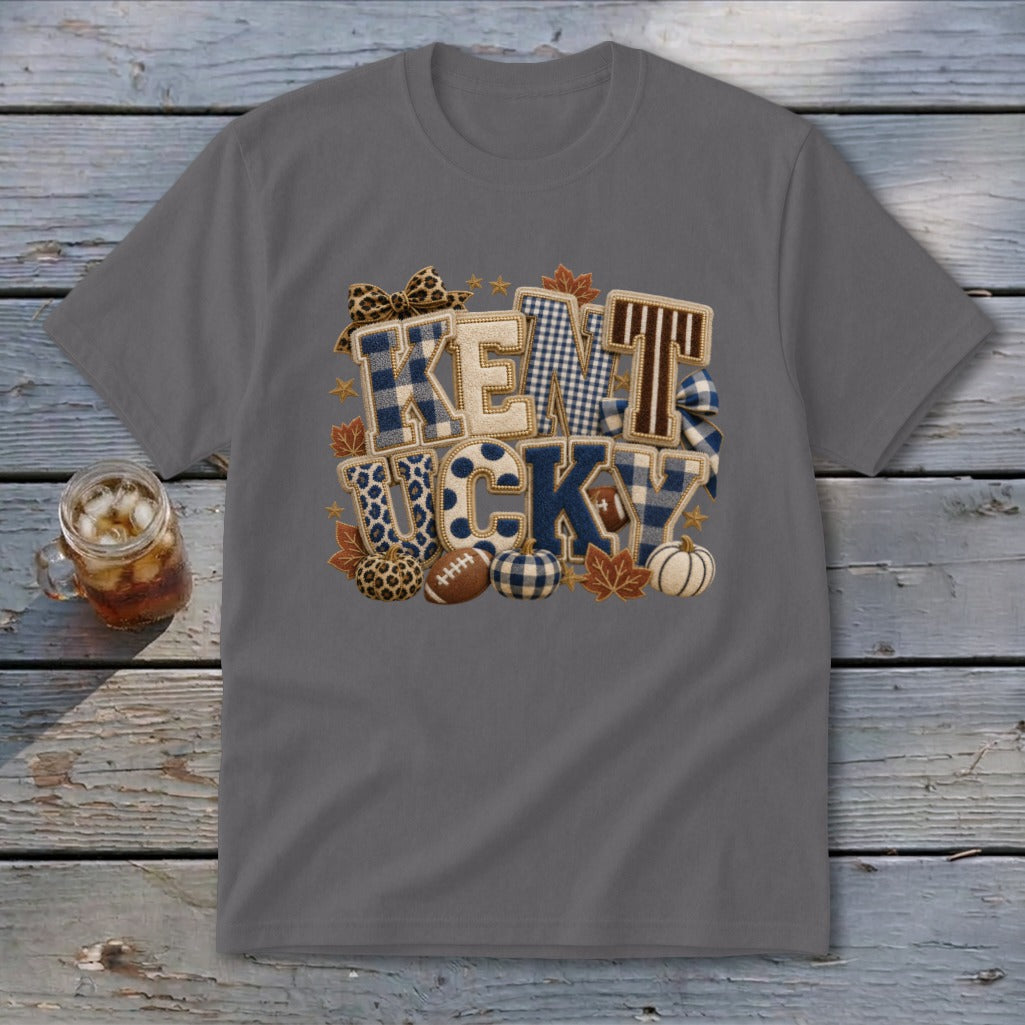 Kentucky Faux Chenille Fall Patch Youth Tee