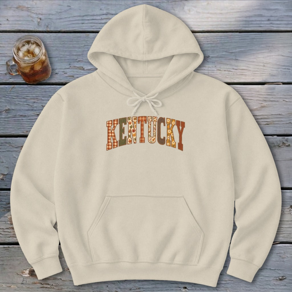 Kentucky Faux Embroidery Letters Hoodie