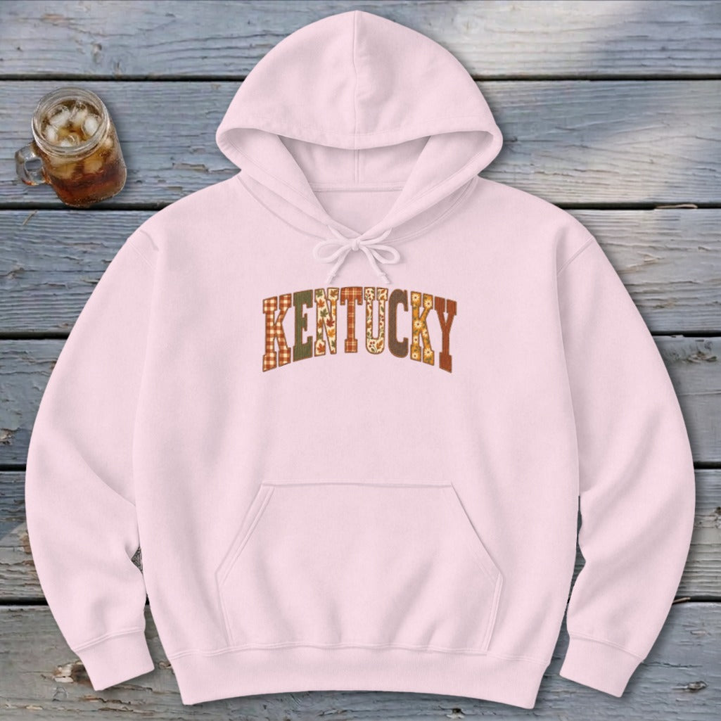 Kentucky Faux Embroidery Letters Hoodie