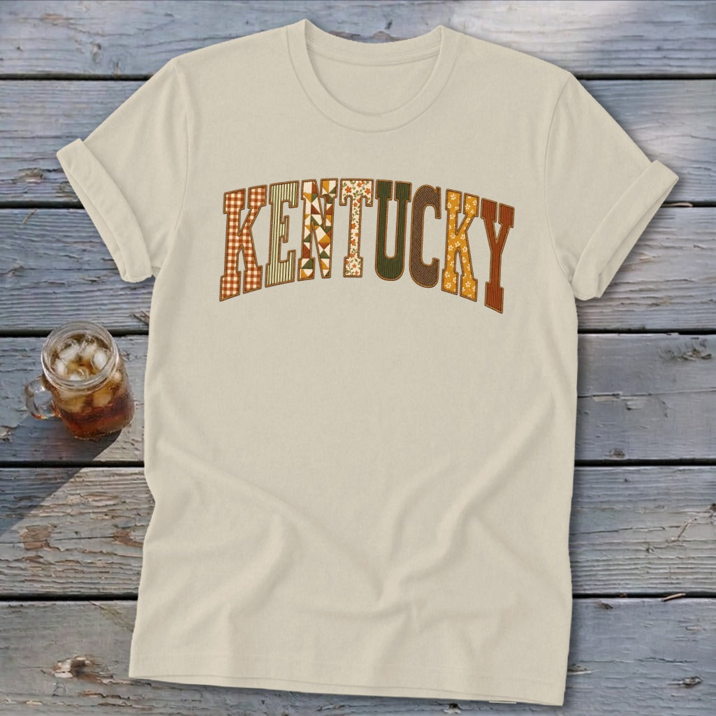 Kentucky Faux Embroidery Letters Softstyle Tee